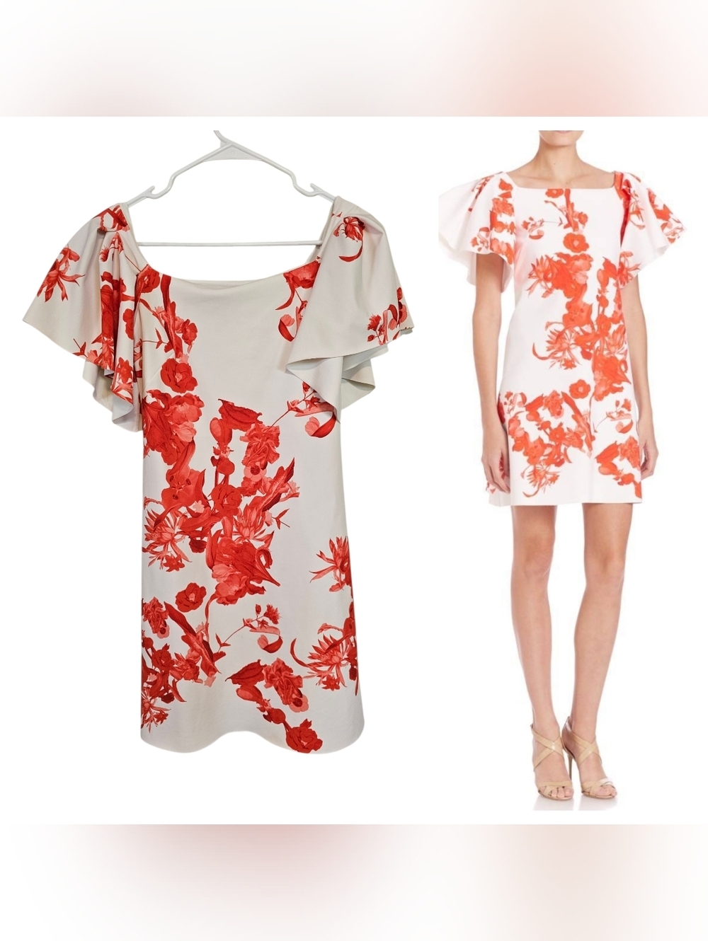 La Petite Robe Di Chiara Boni Ruffle Sleeve Bold Floral Mini Dress
